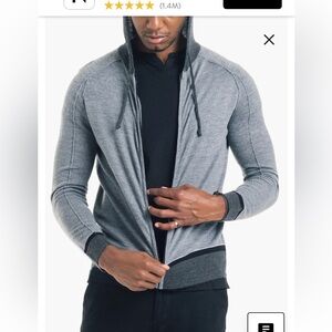 Men's Gray Wool Zip Hoodie Sweater